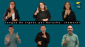 Personas sordas signando el signo derecho